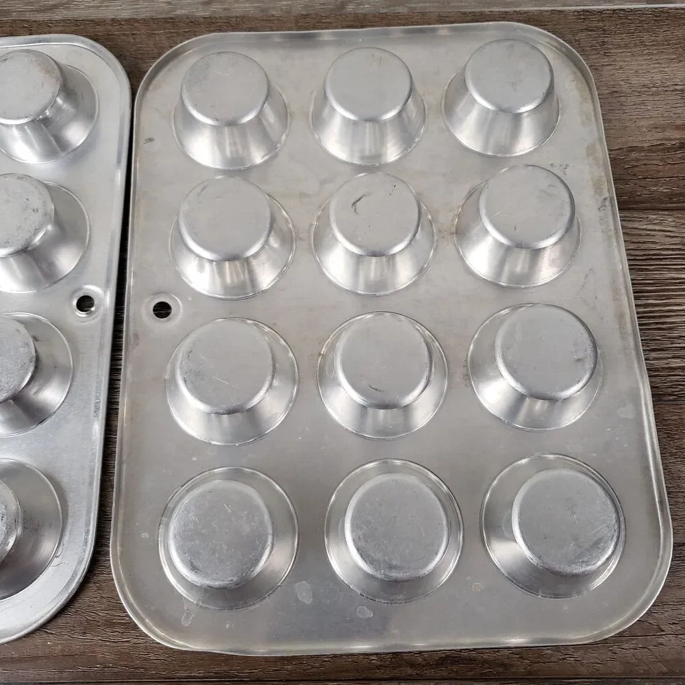 Comet 12 Cup Aluminum Mini Muffin Tin Pan Cupcake Tassies Tarts VTG Bake